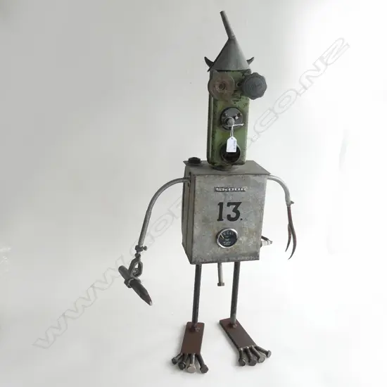ANDREW HALL 'MUSICAL BOX MECHANIC' ASSEMBLAGE ART SCULPTURE H.840mm