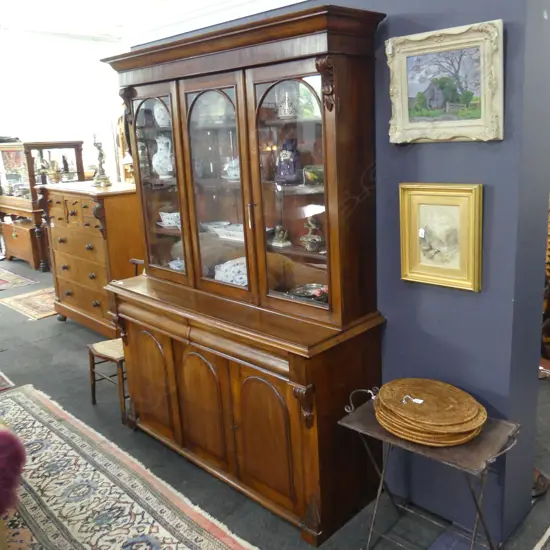 VICTORIAN MAHOGANY BOOKCASE/CABINET 1620 x 500 x 2140mm