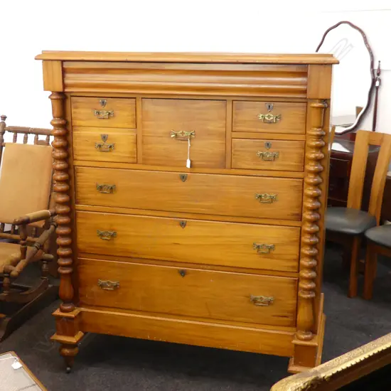 ANTIQUE SCOTCH CHEST ON CASTORS 1220x590x1460mm