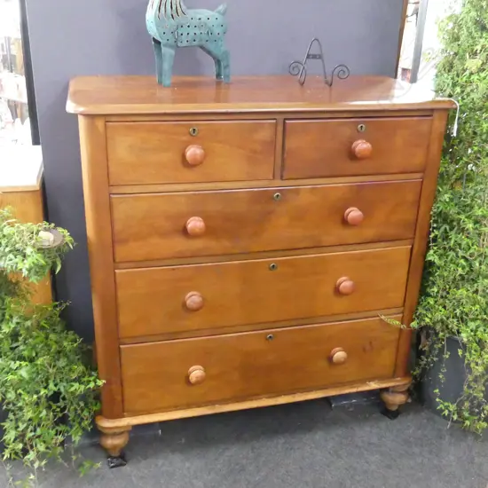 COLONIAL RIMU 5 DRAWER DRESSER