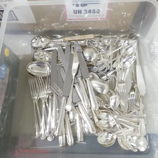 BOX LOT ASST. SILVER PLATE CUTLERY