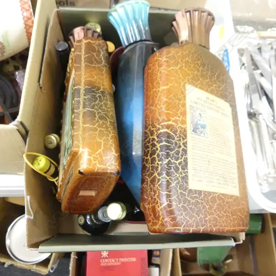 26 MINIATURE ALCOHOL BOTTLES + 3 OLD JIM BEAM DECANTERS