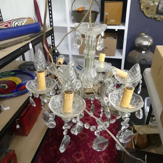 6 ARM CRYSTAL CHANDELIER 420mm dia