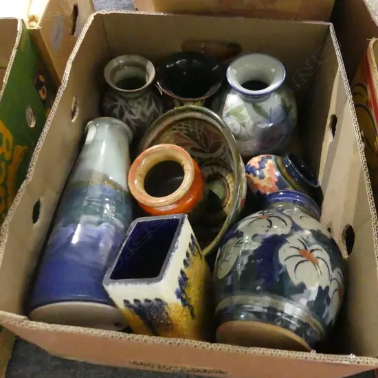 BOX ASST POTTERY, MOSTLY NZ & GERMAN