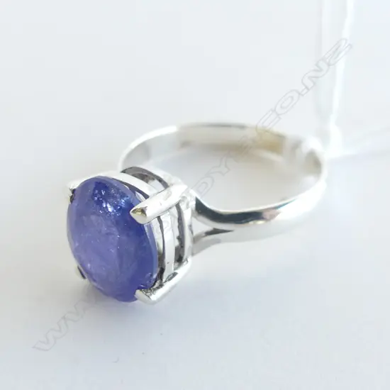 STG SILVER   PURPLE/BLUE  SAPPHIRE ?  RING SIZE P **RTV**