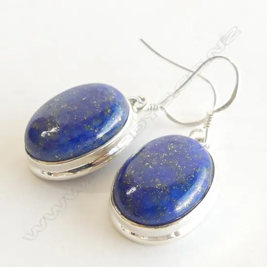 PR STG SILVER & LAPIS LAZULI DROP EARRINGS 