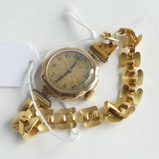 1920'S LADIES ROLEX 9CT GOLD PLATED STRAP