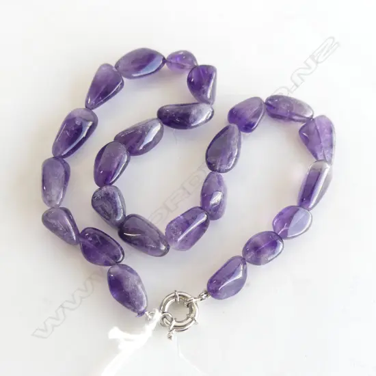 UNFACETED AMETHYST BEAD NECKLACE