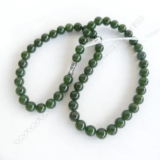 JADE  BEAD NECKLACE L. 46CM