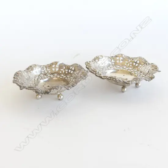 PR BIRM. 1911 SILVER FANCY BONBON DISHES. Small. 43gms