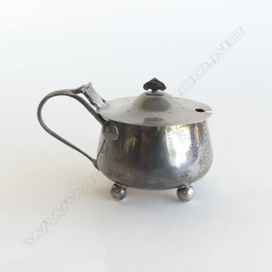 EDW ART NOUVEAU SILVER MUSTARD POT Birmingham 1907 
