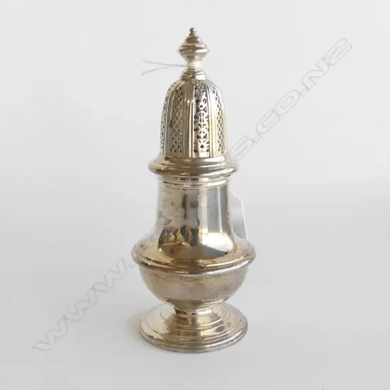STG SILVER SUGAR CASTER H. 165MM, 284GMS, LONDON 1989 