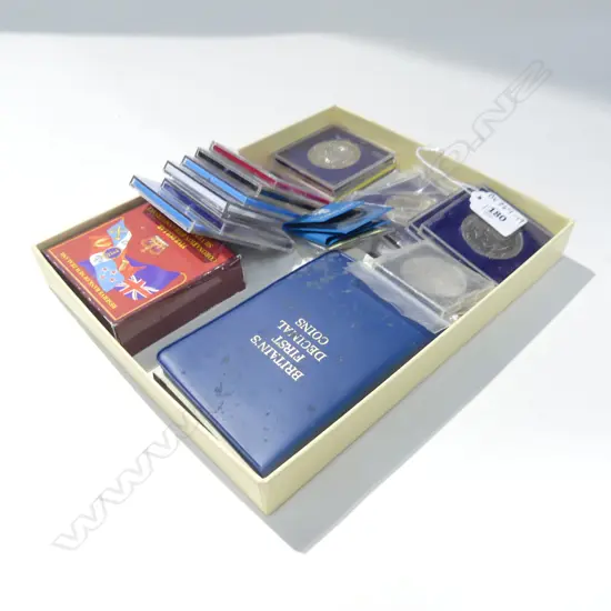 BAG ASST COMMEMORATIVE CASED COINS NZ & OTHER