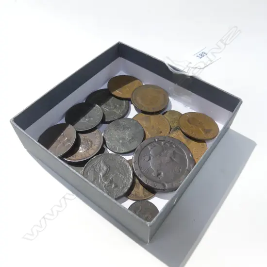 BAG OLD COPPER COINS INCL CARTWHEEL PENNY ETC..