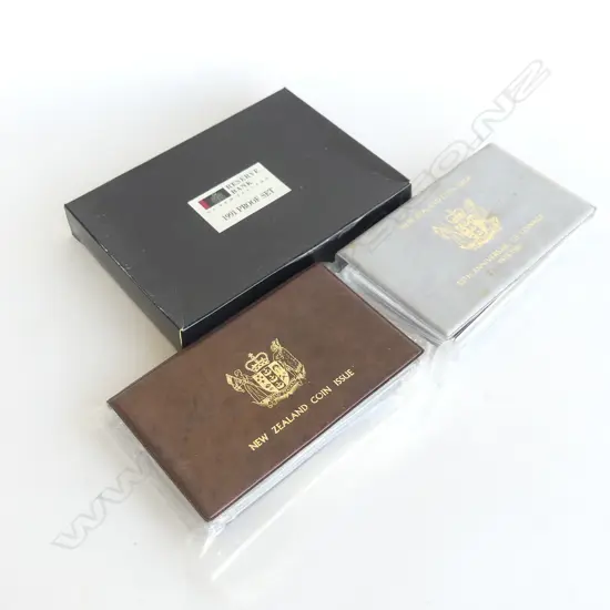 3 NZ RESERVE BANK PROOF COIN SETS; 1981, 50TH ANNIV. 1933-1983 & 1991