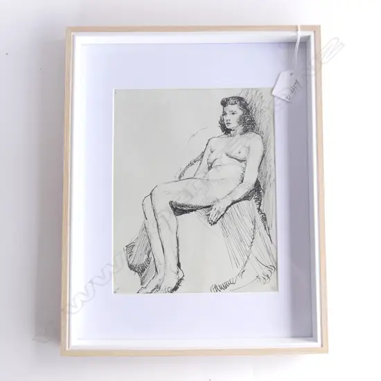 H. L. RICHARDSON INK SKETCHES RECLINING WOMEN 240 x 190mm