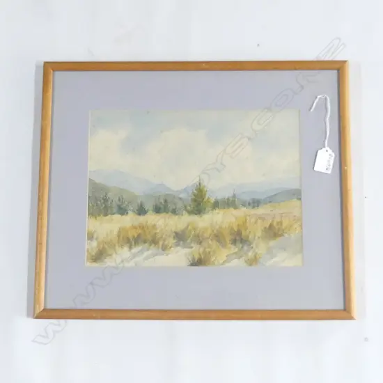 PATERSON, Dorothy (NZ 1895-), Tussocks and Mountains, W/C, signed, 220mm x 300mm