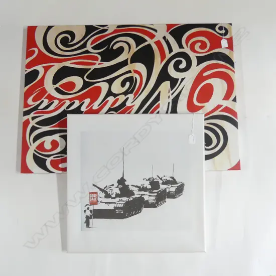 BANKSY PRINT ON CANVAS GOLF SALE 510 X 530 MM,+  ART PRINT ON CANVAS 590 X 830 MM