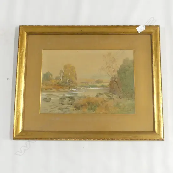 SINCLAIR, Alfred Wadham (UK 1866-1938), Pastoral River Scene, W/C, signed, 270mm x 390mm