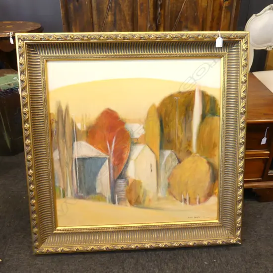 DIETER ENGLER, 'HOUSE IN A GARDEN' 1995-2005 SIGNED,  690 X 690 MEAS. NOT INCL.LG GILT FRAME) 