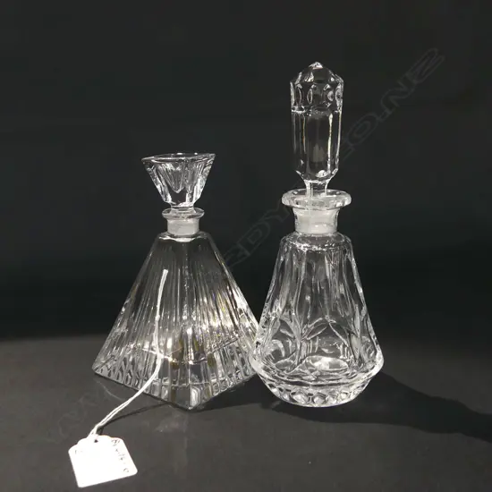 2 SCENT BOTTLES; 1 RCR CRYSTAL (H 130MM) + ONE OTHER (H. 175MM)