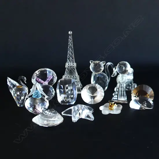 16 ASST. SWAROVSKI & UNMARKED CRYSTAL ORNAMENTS