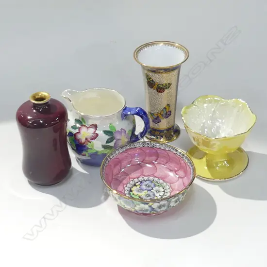3 PCS MALING, INCL 1 THUMBPRINT SM BOWL (DIA 125MM)+ AYNSLEY BUTTERFLY VASE & ONE OTHER