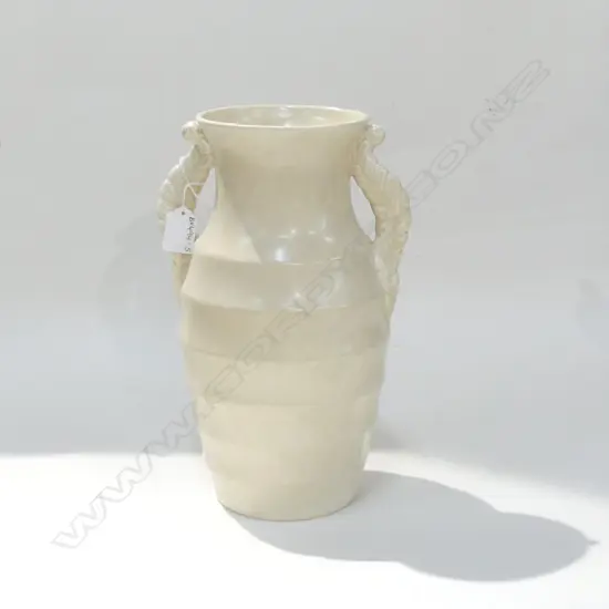 LG IVORY COLOURED ART DECO SHORTER & SONS VASE H. 320MM