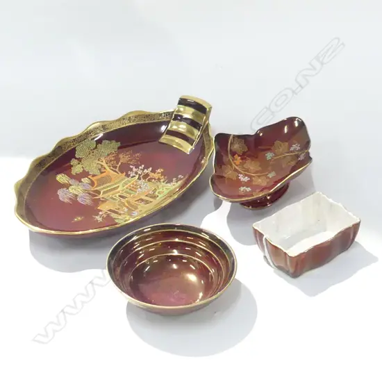 4 PCES CARLTON WARE ROUGE ROYAL L.300mm