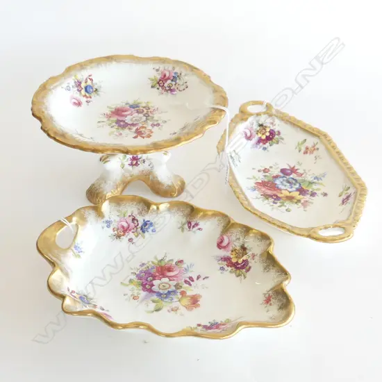 3PCS HAMMERSLY CHINA 2DISHES L210MM & SMALL COMPORT H90MM LADY PATRICIA PAT