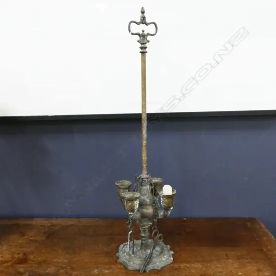VINTAGE HANGING BRASS CANDELABRA, H.540mm