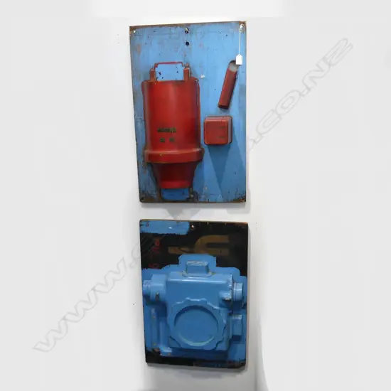 2 VINTAGE TOOL MOULDS ON BOARDS  710 X 460MM