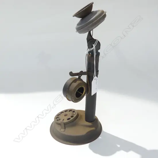 VINTAGE TIN TOY CANDLE STICK PHONE, H. 260mm