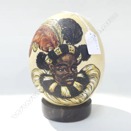 PAINTED AFRICAN OSTRICH EGG