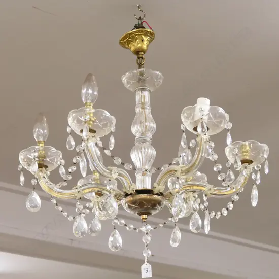 6 ARM CRYSTAL CHANDELIER 550mm dia