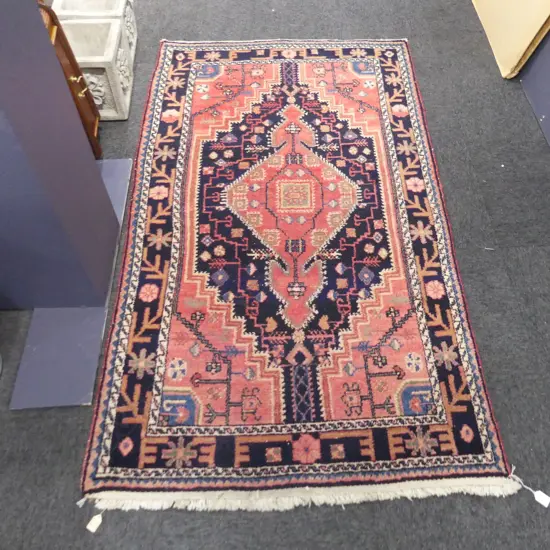 HAND KNOTTED WOOL PILE RUG 1850x1040mm