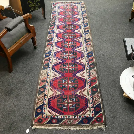 HAND KNOTTED ALL WOOL RUNNER 3000x750mm