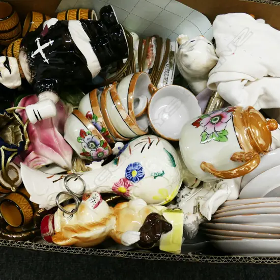 BOX LOT ASST. CHINA; TEA SETS ETC