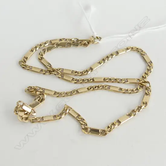 9ct GOLD FLAT CURB AND RAIL LINK NECK CHAIN 14.7gms