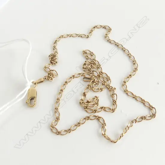9ct GOLD CURB LINK CHAIN 5.1GMS  approx 50cm