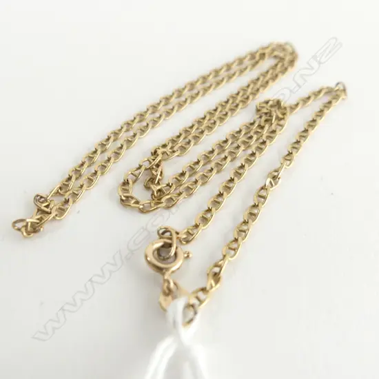 9ct flat fine capstan link NECK CHAIN  L.49cm 4gms
