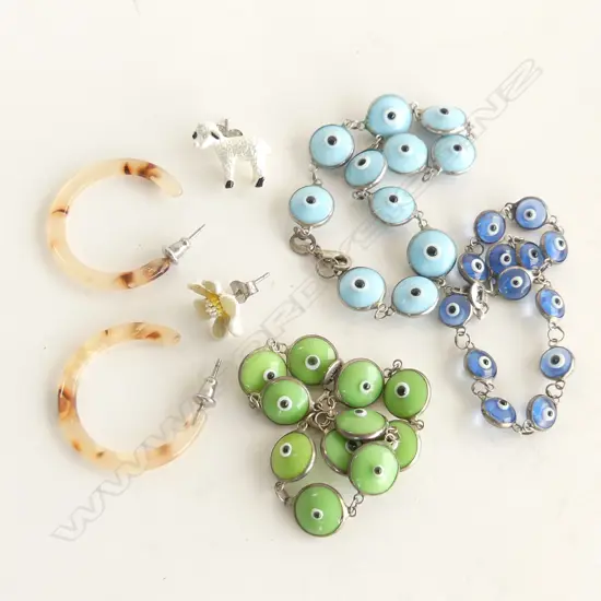 SMALL BOX COSTUME JEWELLERY GREEK THIRD EYE BRACELETS ETC