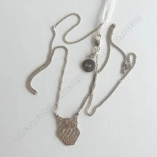 STG SILVER KAREN WALKER OWL NECKLACE 450mm