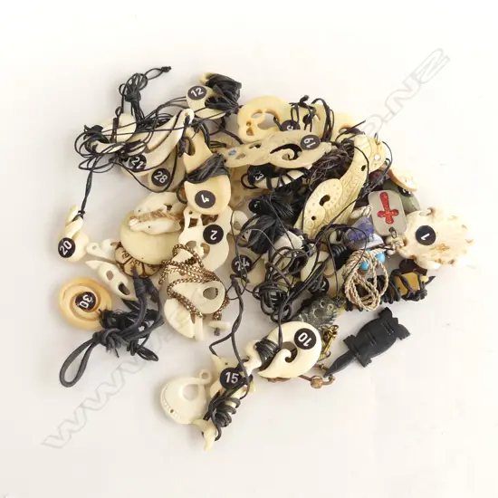 ASST. MAORI BONE CARVING PENDANTS ETC