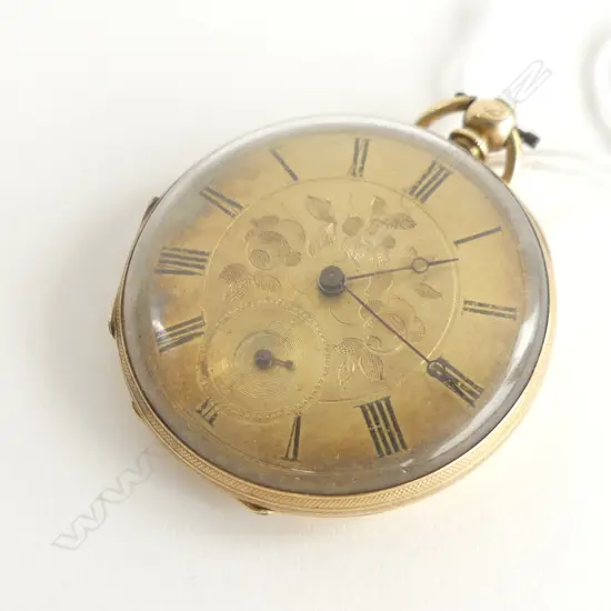 18ct ANTIQUE GOLD FOB WATCH OPEN FACE 40gms