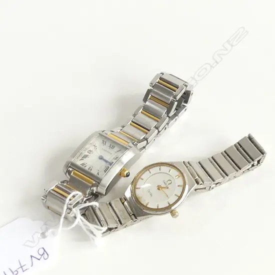 2 WATCHES; OMEGA & CARTIER  (MOST LIKELY COPIES)