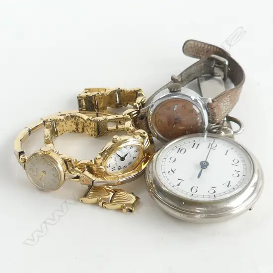 SM BAG OLD WRIST WATCHES & ONE POCKET WATCH 