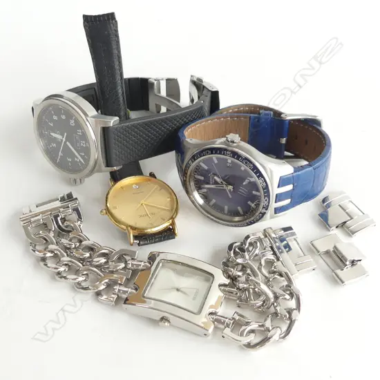 4 WATCHES; OLYMPIC, SWATCH, GUESS & ORVIS