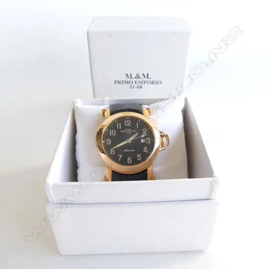 M&M PRIMO EMPORIO GENTS AUTOMATIC WATCH, NEW IN BOX