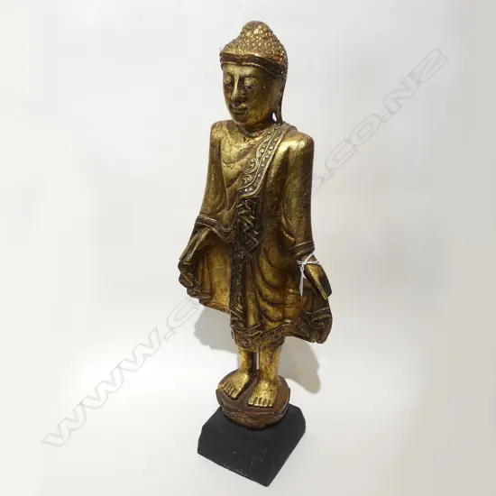 GILDED CARVED WOODEN BUDDHA H.700mm
